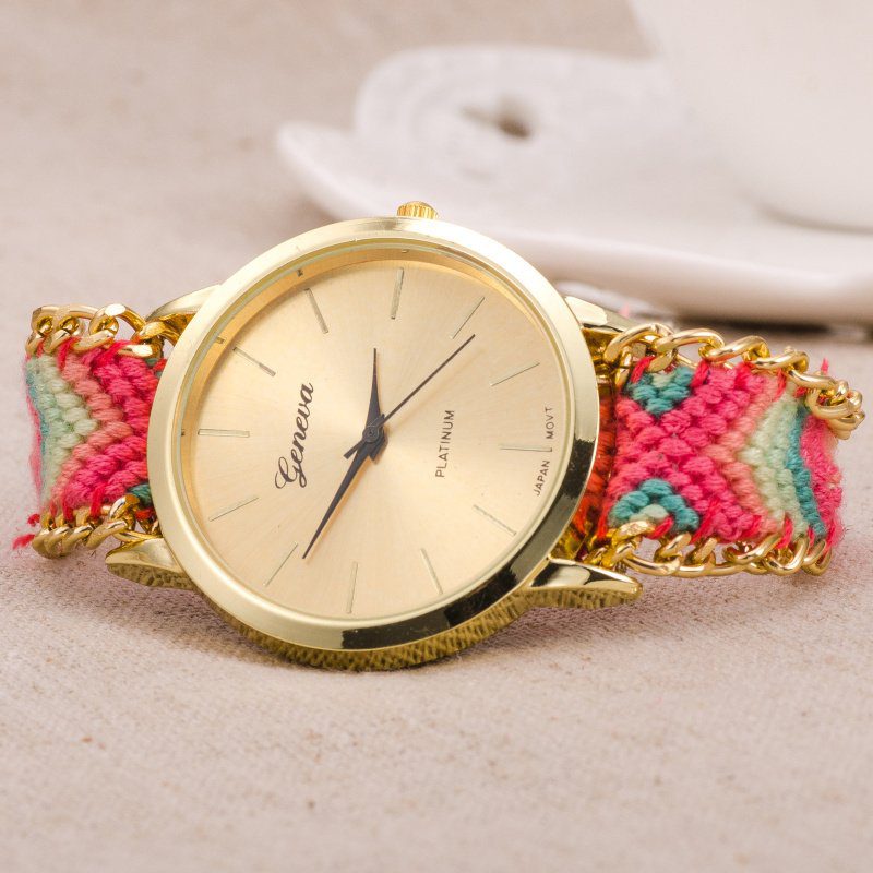 Ladies Braided Bracelet Fashion Watch