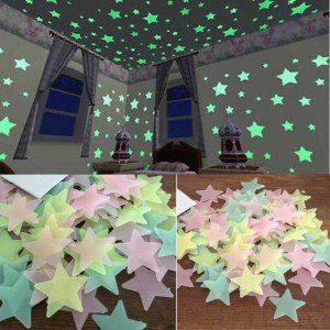 Pack of 100 PCS Glow In The Dark Plastic Fluorescent Stars in Pakistan