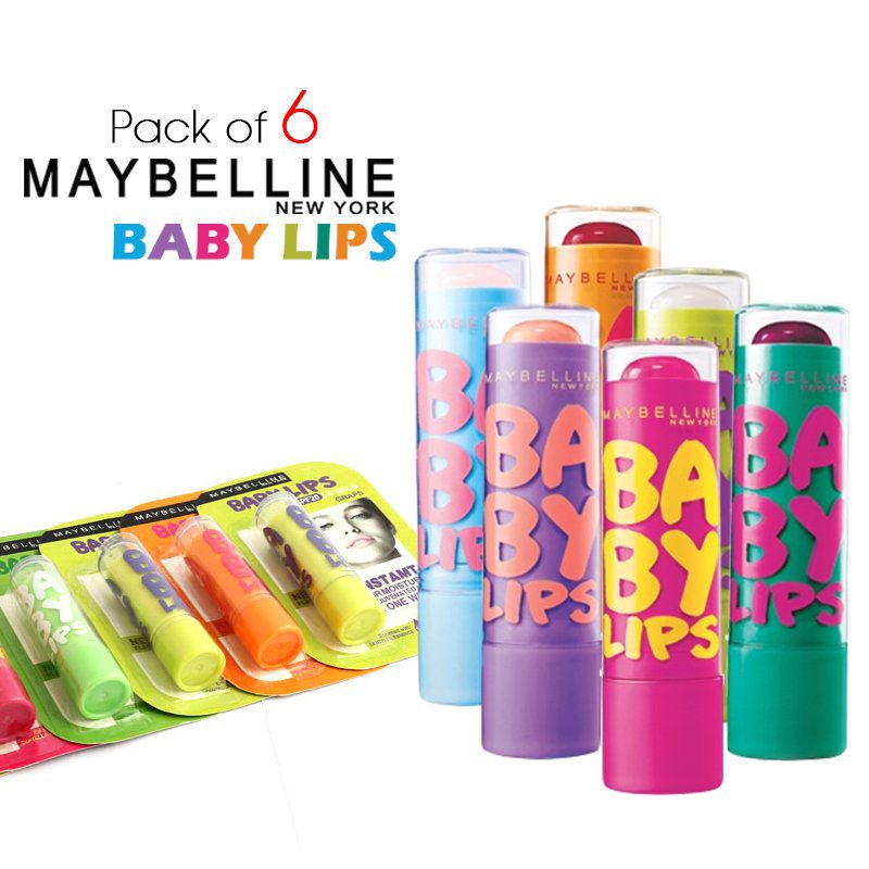 Pack of 6 Maybelline Baby Lip Balms