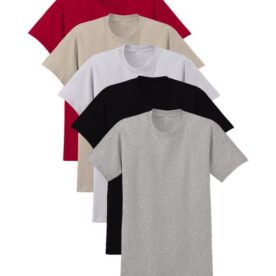 Pack of 5 Plain Round Neck T-Shirts In Pakistan