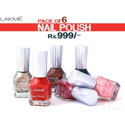 Pack of 6 Lakme Nail Polish & 1 Thinner in Pakistan