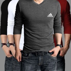 Buy Pack Of 4 Adidas Full Sleeve V-Neck T-Shirt In Pakistan