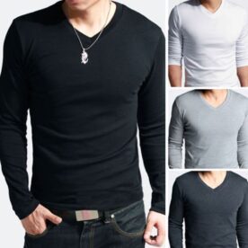 Pack Of 4 Long Sleeve V-Neck T-Shirts for Men In Pakistan