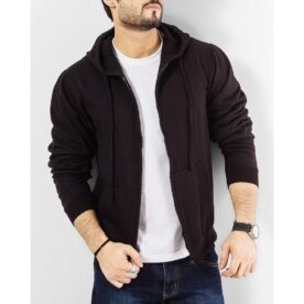 Plain Black Zipper Hoodie In Pakistan