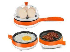 Multifunctional Mini Electric Frying Pan With Egg Steamer