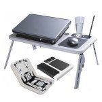 Laptop E-Table Folding 2 Cooling Fans & Mouse Pad