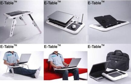 Laptop E-Table Folding 2 Cooling Fans & Mouse Pad