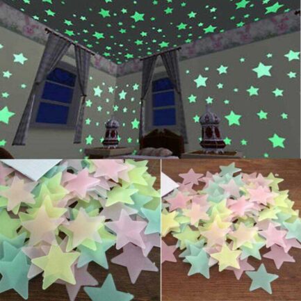 Pack of 100 PCS Glow In The Dark Plastic Fluorescent Stars in Pakistan