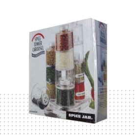 12-Bottle Spice Tower Carousel - Transparent in Pakistan