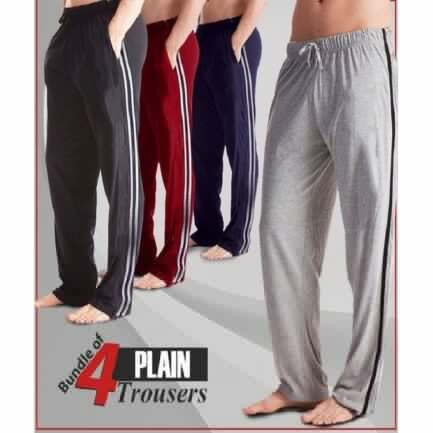 Pack of 4 - Multicolor Cotton Trousers for Men in Pakistan