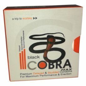Black Cobra Premium Delayed & Studded Condoms (Pack of 12 Condom)