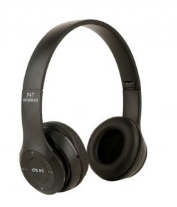 P47 Wireless Bluetooth Headphones Over Ear Foldable Headset for Music Calling Talking FM Ratio Pubg Gaming with Mic Microphone Stereo Bass 3.5mm Audio Jack Support With SD Card Options
